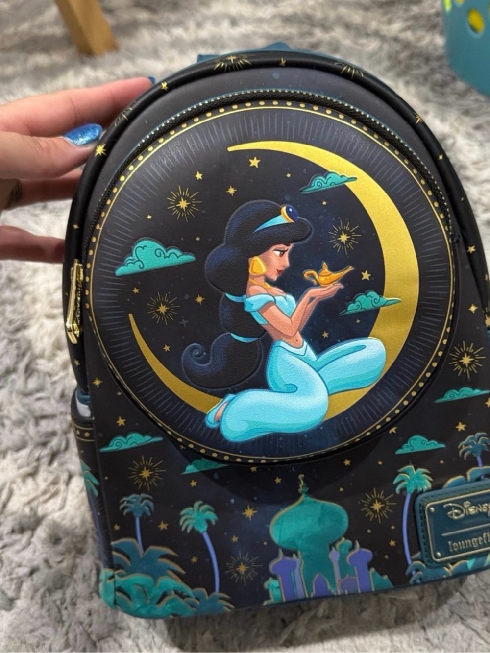 Loungefly Disney Jasmine Moon Mini Backpack – Black & Teal